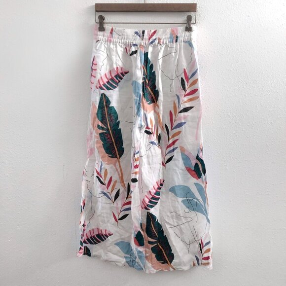 CHYNTIA ROWLEY 100% Linen Wide Leg Crop Pull On Pants Size Small - Picture 2 of 6